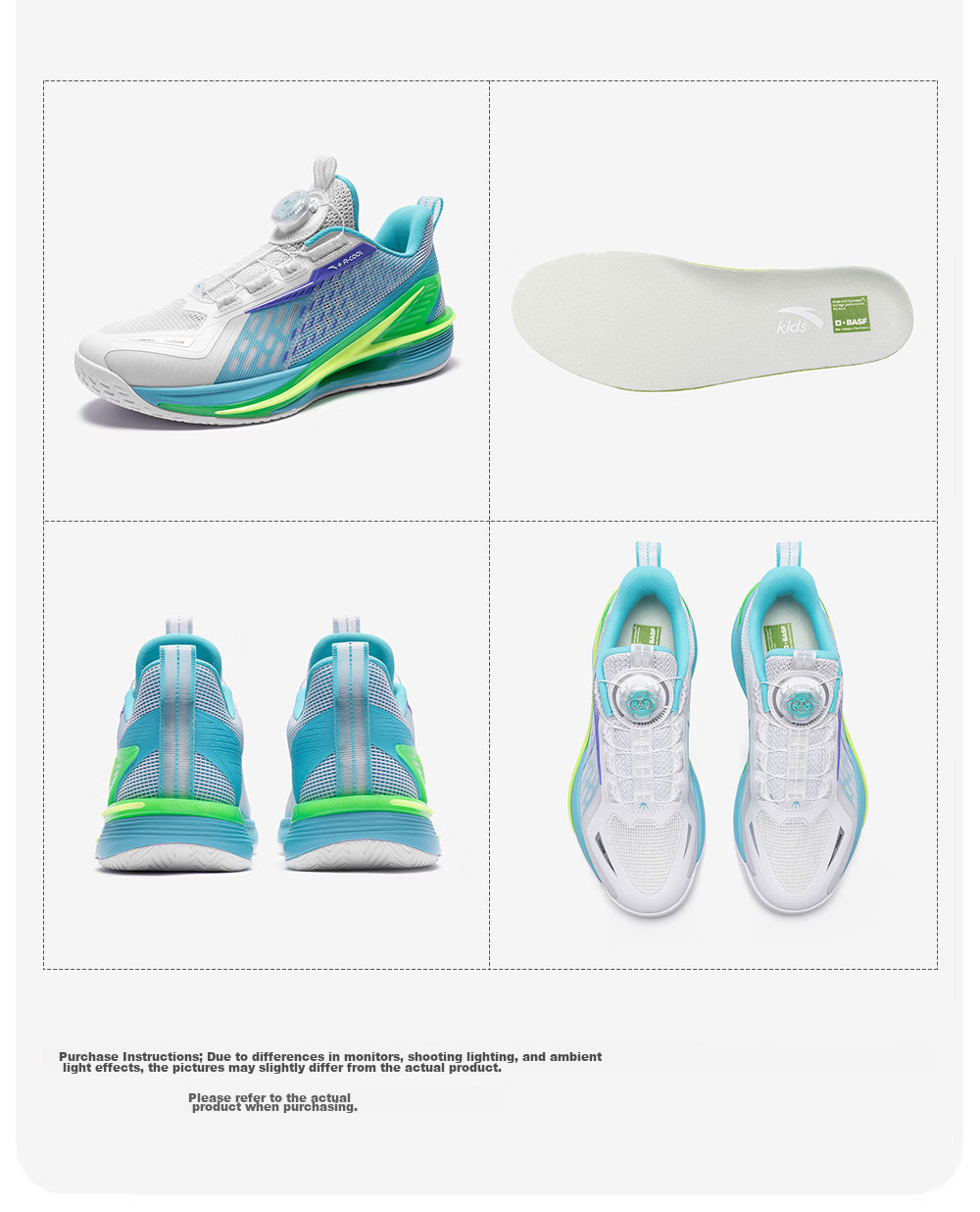 Anta Kids Sports Shoes Boys Big Kids 2026 Summer Basketball Series Wind Tunnel Basketball Shoes 312621111 26